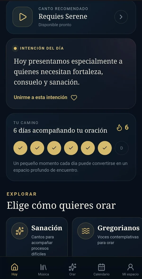 Pantalla de pasajes y categorías de Santuario Divino